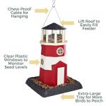 Red and White Lighthouse Birdfeeder by North States