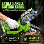Mini Chainsaw Cordless, 6 Inch Electric Chainsaw with 2 Battery, Handheld Battery Powered Chain Saw with Auto Oiler, Garden Tools Saw for Wood Cutting Tree Cutter, Holiday Gifts for Men, Dad, Husband