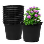 RooTrimmer 3 Gallon Plastic Nursery Pots, 10 Inch Round Plant Pots with Drainage Holes, 10 Pack Planting Pot for Outdoor Indoor Plants, Gardening Gifts for Women, Black