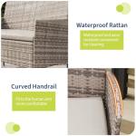 GAOMON 4-Piece Patio Furniture Set, Modern PE Rattan Conversation Set with 2 Chairs, Loveseat & Tempered Glass Coffee Table, All-Weather Outdoor Seating for Garden, Porch, Balcony, Poolside