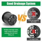 RooTrimmer 3 Gallon Plastic Nursery Pots, 10 Inch Round Plant Pots with Drainage Holes, 10 Pack Planting Pot for Outdoor Indoor Plants, Gardening Gifts for Women, Black