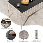 GAOMON 4-Piece Patio Furniture Set, Modern PE Rattan Conversation Set with 2 Chairs, Loveseat & Tempered Glass Coffee Table, All-Weather Outdoor Seating for Garden, Porch, Balcony, Poolside