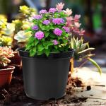 RooTrimmer 3 Gallon Plastic Nursery Pots, 10 Inch Round Plant Pots with Drainage Holes, 10 Pack Planting Pot for Outdoor Indoor Plants, Gardening Gifts for Women, Black