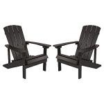 Flash Furniture Charlestown Poly Resin Adirondack Chair - Slate Gray - All Weather - Indoor/Outdoor - Set of 2