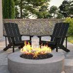 Flash Furniture Charlestown Poly Resin Adirondack Chair - Slate Gray - All Weather - Indoor/Outdoor - Set of 2