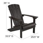 Flash Furniture Charlestown Poly Resin Adirondack Chair - Slate Gray - All Weather - Indoor/Outdoor - Set of 2