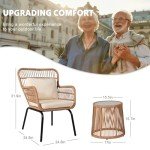 3-Piece Wicker Bistro Set for Outdoor Relaxation