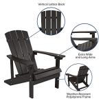 Flash Furniture Charlestown Poly Resin Adirondack Chair - Slate Gray - All Weather - Indoor/Outdoor - Set of 2