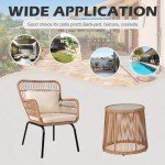 3-Piece Wicker Bistro Set for Outdoor Relaxation