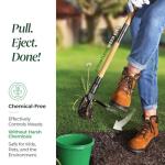 Weed Puller Tool, Stand Up Heavy Duty Weed Remover Tool with Long Handle , Foot Platform Design - 4 Claw Steel Head Weeder Tool, Bamboo Garden Hand Weeding Tool, Smoothly Remove Weeds Without Kneeling