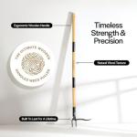 Weed Puller Tool, Stand Up Heavy Duty Weed Remover Tool with Long Handle , Foot Platform Design - 4 Claw Steel Head Weeder Tool, Bamboo Garden Hand Weeding Tool, Smoothly Remove Weeds Without Kneeling