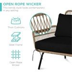 Outdoor Rope Woven L-Shaped Patio Sofa Set