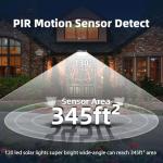 Solar Outdoor Lights with Motion Sensor - 4 Pack