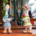 WONDHOME Garden Statues Couple Duck, Funny Cartoon Duck Garden Statues Indoor Outdoor Spring Decorations Cute Ducks Art Décor Goose for Yard Home Garden Patio and Office (2- Pack)