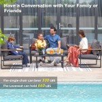 4-Piece Metal Outdoor Patio Furniture Set, Grey