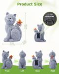 Solar Cat Garden Statue with Butterfly Decoration