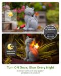 Solar Cat Garden Statue with Butterfly Decoration
