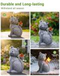 Solar Cat Garden Statue with Butterfly Decoration