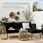 Outdoor Rope Woven L-Shaped Patio Sofa Set
