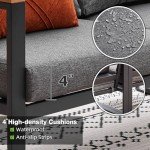 4-Piece Metal Outdoor Patio Furniture Set, Grey