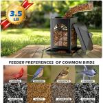 Birdream 2 Pack Bird Feeders for Outdoor Hanging, Assembly Required, 1-Min Easy Setup, Classic Courtyard Design, Attracting Cardinals Chickadees Goldfinches & Sparrows, Total 7 LB - Black