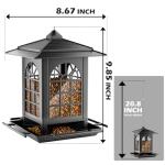 Birdream 2 Pack Bird Feeders for Outdoor Hanging, Assembly Required, 1-Min Easy Setup, Classic Courtyard Design, Attracting Cardinals Chickadees Goldfinches & Sparrows, Total 7 LB - Black