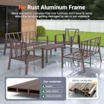 UDPATIO Aluminum Outdoor Patio Furniture Set 7-Seat Metal Patio Conversation Sets with Coffee Table and Water-Resistant Cushions, Modern Patio Sectional Sofa for Porch, Deck, Backyard, Poolside