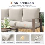 UDPATIO Aluminum Outdoor Patio Furniture Set 7-Seat Metal Patio Conversation Sets with Coffee Table and Water-Resistant Cushions, Modern Patio Sectional Sofa for Porch, Deck, Backyard, Poolside