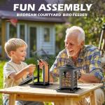 Birdream 2 Pack Bird Feeders for Outdoor Hanging, Assembly Required, 1-Min Easy Setup, Classic Courtyard Design, Attracting Cardinals Chickadees Goldfinches & Sparrows, Total 7 LB - Black