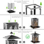 Birdream 2 Pack Bird Feeders for Outdoor Hanging, Assembly Required, 1-Min Easy Setup, Classic Courtyard Design, Attracting Cardinals Chickadees Goldfinches & Sparrows, Total 7 LB - Black