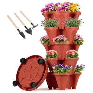 5-Tier Stackable Vertical Planter for Herbs & Flowers