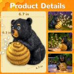 Miggley Cute Bear Solar Garden Decor Statue with LED Light - Adorable Outdoor Decoration for Yard, Lawn, Patio - Great Birthday Housewarming Unique Gift for Women, Mom, Grandma