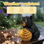 Miggley Cute Bear Solar Garden Decor Statue with LED Light - Adorable Outdoor Decoration for Yard, Lawn, Patio - Great Birthday Housewarming Unique Gift for Women, Mom, Grandma