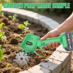 Muylux 20V Cordless Tiller Cultivator for Gardening, Electric Garden Tiller with 2 x 2.0Ah Batteries & Charger, Garden Rototiller for Lawn Gardening Soil Cultivation