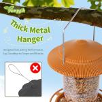 TrampgiK Outdoor Bird Feeder, Retractable Bird Feeder Hanging, Metal Hanger, Rainproof & Leak-Proof, Terracotta, Pack of 1