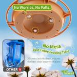 TrampgiK Outdoor Bird Feeder, Retractable Bird Feeder Hanging, Metal Hanger, Rainproof & Leak-Proof, Terracotta, Pack of 1