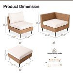 8-Piece Outdoor Sectional Sofa Set in Beige