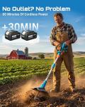 Cordless Tiller Cultivator for Gardening, 20V Electric Garden Rototillers with 2x4.0Ah Batteries, 9In Tilling Width,7In Depth, Adjustable Handle, Battery Powered Small Tiller for Soil/Cultivating/Lawn