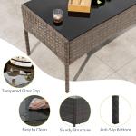 GAOMON 4-Piece Patio Furniture Set, Modern PE Rattan Conversation Set with 2 Chairs, Loveseat & Tempered Glass Coffee Table, All-Weather Outdoor Seating for Garden, Porch, Balcony, Poolside