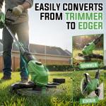 JKLARI Cordless Weed Wacker, 21V Battery Powered Grass Trimmer & Edger 2-in-1, Electric Weed Wacker with 2 × 2.0Ah Batteries and 8 × Spare Spools, Lightweight Edger Lawn Tool for Yard & Garden