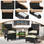 Yaheetech 5 Piece Patio Conversation Set, Outdoor Wicker Bistro Furniture, PE Wicker Outdoor Rattan Chairs Set with Coffee Table for Porch, Poolside, Lawn, Garden, Balcony