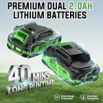 JKLARI Cordless Weed Wacker, 21V Battery Powered Grass Trimmer & Edger 2-in-1, Electric Weed Wacker with 2 × 2.0Ah Batteries and 8 × Spare Spools, Lightweight Edger Lawn Tool for Yard & Garden