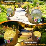 QCF Solar Snail Garden Decorations Outdoor Lights Yard Decor,Resin Fariy Statues Cracked Glass lamp Outside for Backyard Patio Lawn Porch,Unique Gifts for Women Mom Grandma