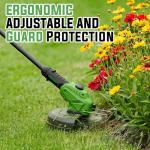 JKLARI Cordless Weed Wacker, 21V Battery Powered Grass Trimmer & Edger 2-in-1, Electric Weed Wacker with 2 × 2.0Ah Batteries and 8 × Spare Spools, Lightweight Edger Lawn Tool for Yard & Garden