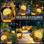 QCF Solar Snail Garden Decorations Outdoor Lights Yard Decor,Resin Fariy Statues Cracked Glass lamp Outside for Backyard Patio Lawn Porch,Unique Gifts for Women Mom Grandma