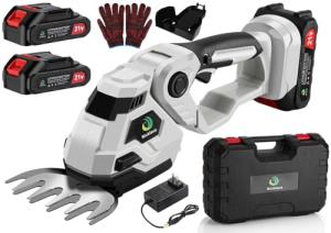Cordless Hedge Trimmer,Cordless Grass Shear & Shrubbery Trimmer,with a 5.3-inch Lawn Mower Blade,Hedge Trimmer with 2 PCS Batteries, for Garden,Lawn.Note: It Does not Include the 9-inch Blade.