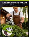 Cordless Hedge Trimmer,Cordless Grass Shear & Shrubbery Trimmer,with a 5.3-inch Lawn Mower Blade,Hedge Trimmer with 2 PCS Batteries, for Garden,Lawn.Note: It Does not Include the 9-inch Blade.
