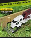 Cordless Hedge Trimmer,Cordless Grass Shear & Shrubbery Trimmer,with a 5.3-inch Lawn Mower Blade,Hedge Trimmer with 2 PCS Batteries, for Garden,Lawn.Note: It Does not Include the 9-inch Blade.
