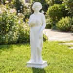 Giantex 31.5" Greek Goddess Statue with Bird, Roman Style Outdoor Garden Statue, Mythology Sculpture with Antique Finish, Weather-Resistant Magnesium Oxide Yard Decor for Patio, Lawn, Courtyard