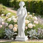 Giantex 31.5" Greek Goddess Statue with Bird, Roman Style Outdoor Garden Statue, Mythology Sculpture with Antique Finish, Weather-Resistant Magnesium Oxide Yard Decor for Patio, Lawn, Courtyard